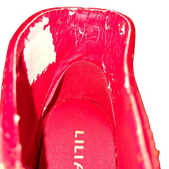 Liliana 7 Red Women's Chelsea Ankle Boots 4 1/2 Inch High Heel Shoe - Picture 6 of 9